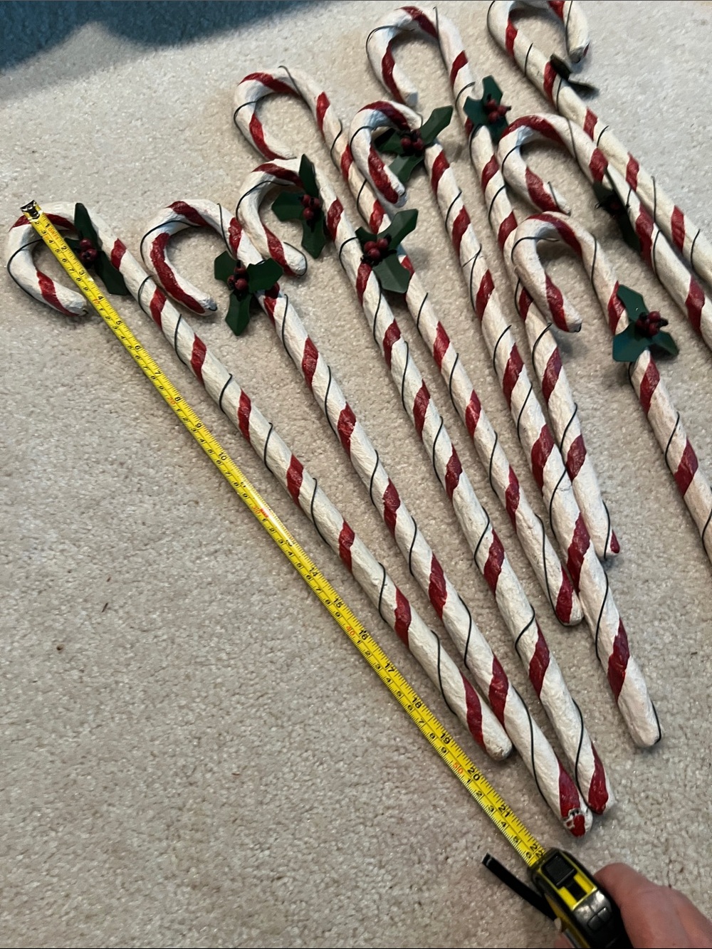 Bundle of 9 Large Rustic Candy Canes - Picture 2 of 5